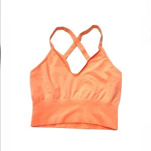 NEW Free People Good Karma Crop Tank in neon orange size M/L